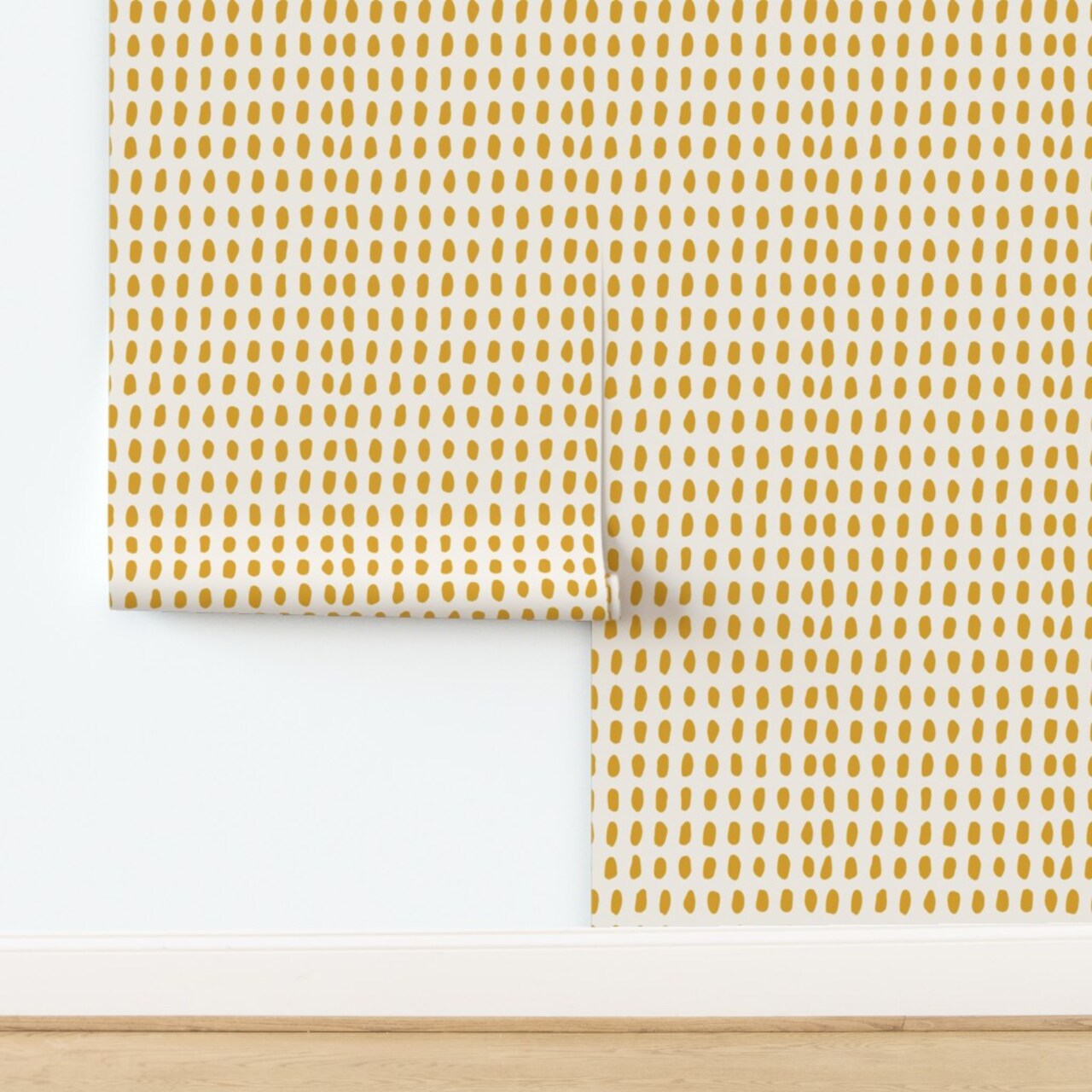 Gold Spots Geometric Dots Minimalist Shapes Scandi Summer Simple Yellow Custom Pre-pasted Wallpaper by Spoonflower Pre-Pasted Wallpaper 2FT Wide